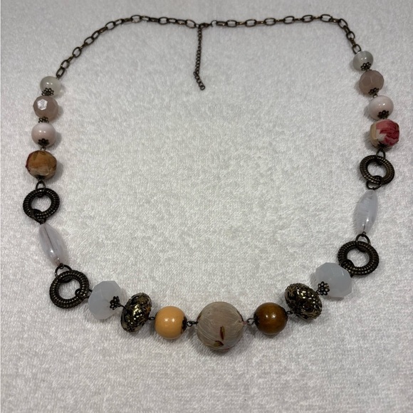 Boho Mixed Bead Statement Necklace -
Adjustable - Picture 4 of 6